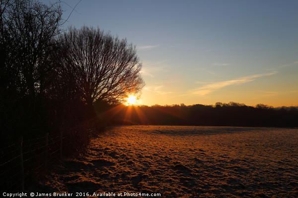 Winter Sunrise on a Frosty Morning Kent Picture Board by James Brunker