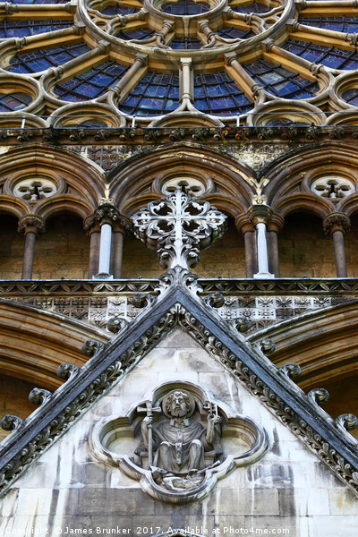 Stone Carvings On North Facade Westminster Abbey Picture Board by James Brunker
