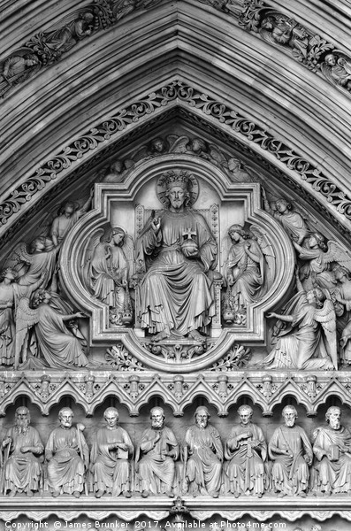 Stone Carvings Great North Door Westminster Abbey Picture Board by James Brunker