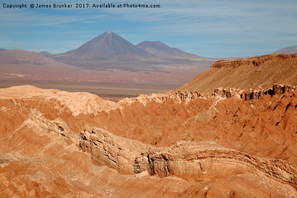 Atacama Desert and Licancabur Volcano Chile Picture Board by James Brunker