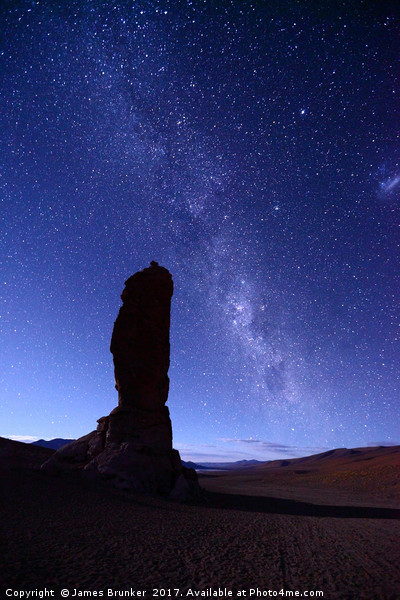 Moais de Tara and Milky Way Atacama Desert Chile Picture Board by James Brunker