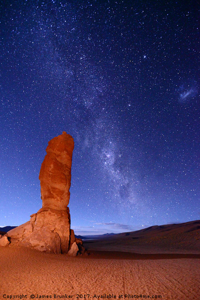 Pacana Monks and Milky Way Atacama Desert Chile Picture Board by James Brunker