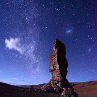 Buy canvas prints of Moai de Tara Milky Way and Magellanic Clouds Chile by James Brunker
