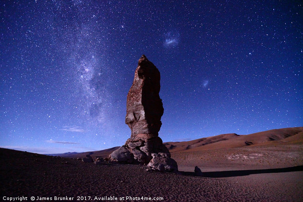 Moai de Tara Milky Way and Magellanic Clouds Chile Picture Board by James Brunker