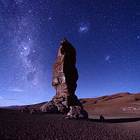 Buy canvas prints of Moai de Tara Milky Way and Magellanic Clouds Chile by James Brunker