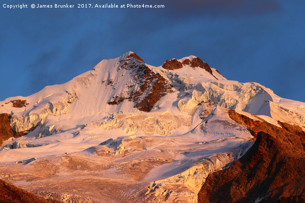 Mt Huayna Potosi Glaciers at Sunrise Bolivia Picture Board by James Brunker