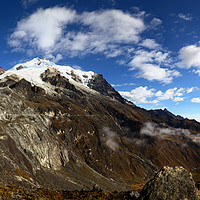 Buy canvas prints of Mt Huayna Potosi and Zongo Valley Bolivia by James Brunker