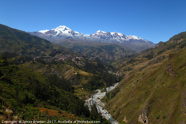 San Cristobal river canyon and Sorata Bolivia Picture Board by James Brunker