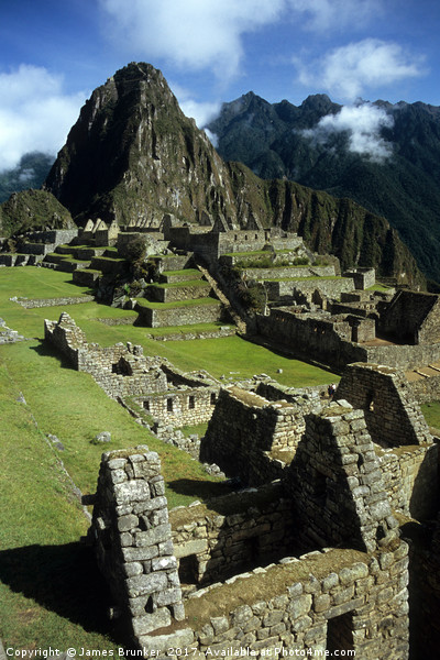 Inca House and Main Plaza in Machu Picchu Peru Picture Board by James Brunker