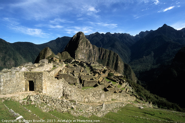 Panorama of Inca Site of Machu Picchu Peru Picture Board by James Brunker