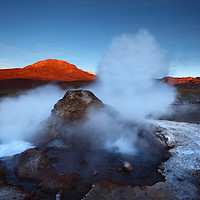 Buy canvas prints of El Tatio Geyser Field at Sunset Chile by James Brunker