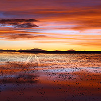 Buy canvas prints of Sunset Journeys on the Salar de Uyuni Bolivia Vert by James Brunker