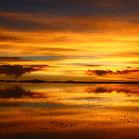 Buy canvas prints of Sunset Reflections on the Salar de Uyuni Bolivia by James Brunker