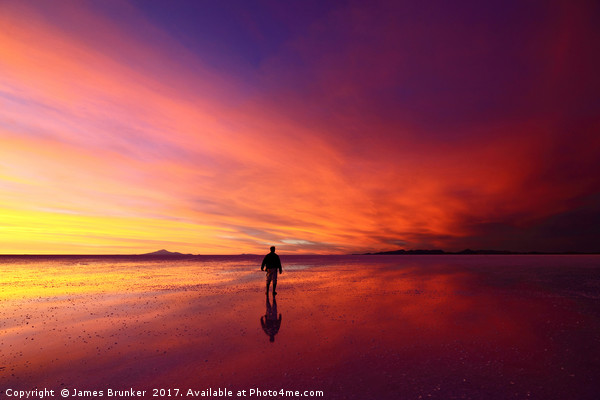 Sunset Inspiration Salar de Uyuni Bolivia Picture Board by James Brunker