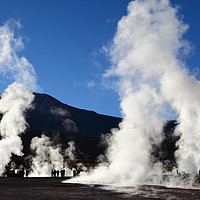 Buy canvas prints of Tourists Visiting the El Tatio Geyser Field Chile by James Brunker