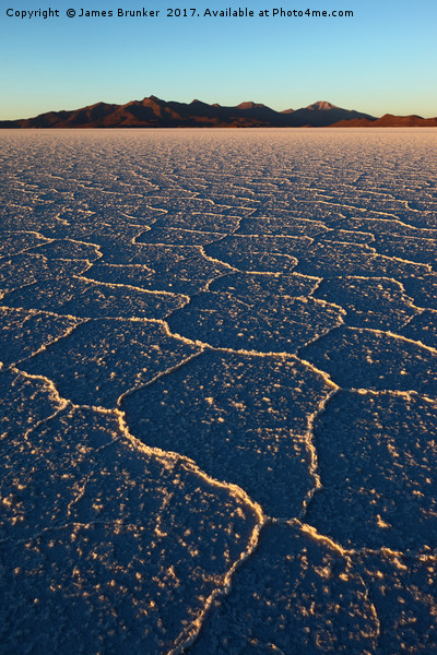 Salar de Uyuni Salt Textures at Sunrise Bolivia Picture Board by James Brunker