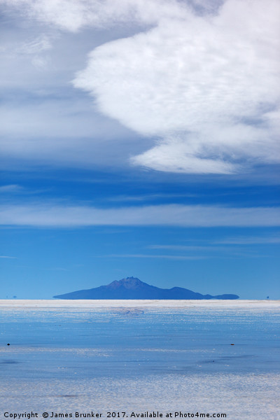 Salar de Uyuni and Tunupa Volcano Vertical Bolivia Picture Board by James Brunker