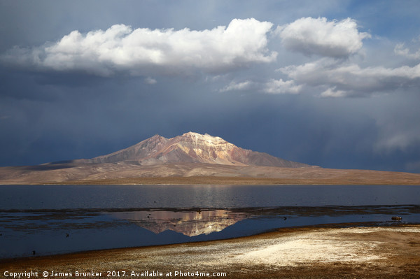 Stormy Skies Over Lake Chungara in Northern Chile Picture Board by James Brunker