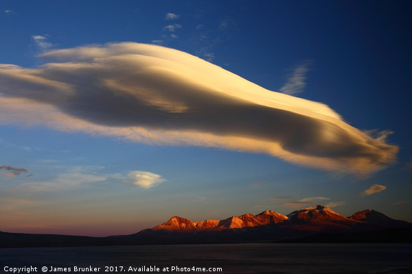 Lenticular Cloud Above the Andes at Sunset Chile Picture Board by James Brunker