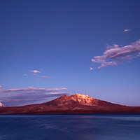 Buy canvas prints of Twilight Over Lake Chungara and Volcanos Chile by James Brunker