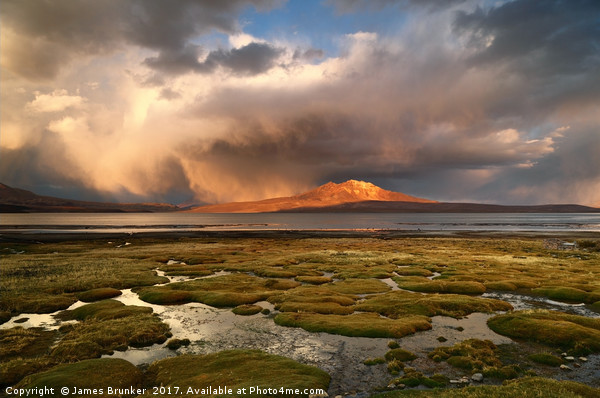 Stormy Skies Over Lauca National Park Chile Picture Board by James Brunker