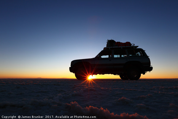 Dawn Jeep Trip Across the Salar de Uyuni Bolivia Picture Board by James Brunker