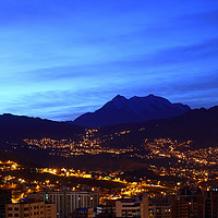Buy canvas prints of Dawn Twilight View Over La Paz Bolivia by James Brunker