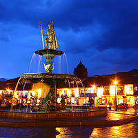 Buy canvas prints of Statue of the Inca Pachacutec Cusco Peru by James Brunker