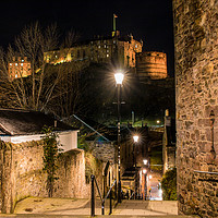 Buy canvas prints of Edinburgh castle night shot by Ian mcdonald