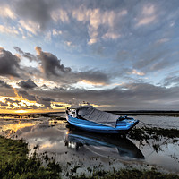 Buy canvas prints of Stormy skies at sunset at Penclawdd by Jo Evans