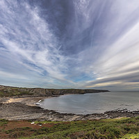 Buy canvas prints of Clouds over Fall Bay, Gower by Jo Evans