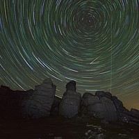 Buy canvas prints of Perseids over Hound Tor I by Nymm Gratton