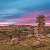 Buy canvas prints of Sunset at the Bowerman's Nose by Nymm Gratton