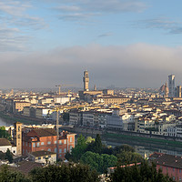Buy canvas prints of Florence, city in the fog by Ranko Dokmanovic