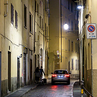 Buy canvas prints of Florance small street by night  by Ranko Dokmanovic
