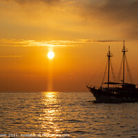 Buy canvas prints of Sailing boat at sunset by Ranko Dokmanovic