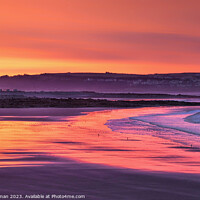 Buy canvas prints of Morning hues at sunrise, Rhych Point Porthcawl by Neil Holman