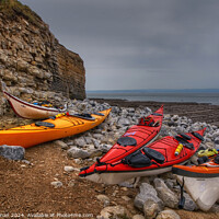 Buy canvas prints of Kayaks at Nash Point by Neil Holman