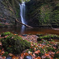 Buy canvas prints of Autumn at Sgwd Einion Gam Waterfall, Brecon Beacon by Neil Holman