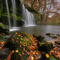 Buy canvas prints of Autumn at Sgwd Ddwli Waterfall  by Neil Holman