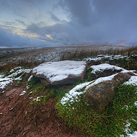 Buy canvas prints of Approaching Snow Storm, Brecon Beacons by Neil Holman