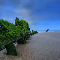 Buy canvas prints of The Wreck of the Altmark on Kenfig Sands by Neil Holman