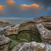 Buy canvas prints of Rockpool, Ogmore by Sea by Neil Holman