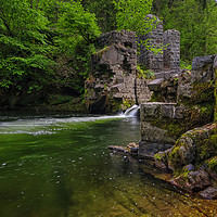 Buy canvas prints of The Old Gunpowder works on the Afon Mellte River,  by Neil Holman