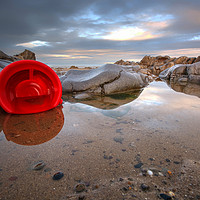 Buy canvas prints of Red Bucket, Ogmore by Sea by Neil Holman
