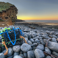 Buy canvas prints of Lobster Pot Sunrise at Dunraven Bay by Neil Holman