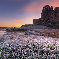 Buy canvas prints of Frosty Sunrise at Ogmore Castle by Neil Holman