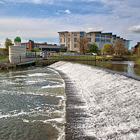 Buy canvas prints of Derby Weir by Simon Annable