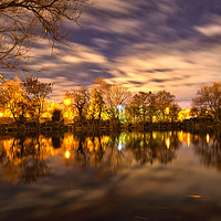 Buy canvas prints of Lake At Night by Simon Annable
