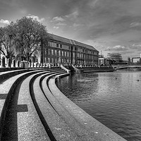 Buy canvas prints of Derby River Embankment by Simon Annable